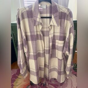 ASOS Purple and Cream Plaid Shirt